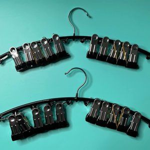 Legging Organizer for Closet, Metal Yoga Pants Hangers 2 Pack w/10 Clips Holds 2